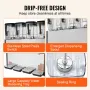 Commercial Beverage Dispenser, 4 Tanks 12 L Per Tank Juice Dispenser, 510W Stainless Steel Ice Tea Drink Machine with 45°F-54°F 