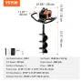 Benzindrevet pæleboremaskine 52CC 1450W med 8" bor og 1