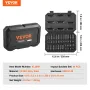 1/4" Drive Impact Socket Set, 48 Piece Deep & Shallow Socket Set SAE 3/16"-9/16" and Metric 4-15mm, 6 Point Cr-Mo Alloy Steel fo