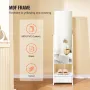 Mirror Jewelry Cabinet, Standing Mirror with Storage, Lockable Jewelry Mirror Organizer with Full Length Mirror, Velvet Lining, 
