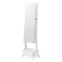 Mirror Jewelry Cabinet, Standing Mirror with Storage, Lockable Jewelry Mirror Organizer with Full Length Mirror, Velvet Lining, 