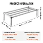 Aluminum Dunnage Rack, 48” x 20” Commercial Food Floor Rack, 12” Off the Floor, 1000 lbs Capacity All-Welded Aluminum Storage Ra
