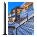 Cable Railing Post 36x2x2in Steel Railing Post Without Holes 1-Pack Black