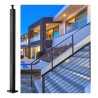 Cable Railing Post 36x2x2in Steel Railing Post Without Holes 1-Pack Black