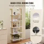 Ladder Shelf, 5-Tier Bookshelf 24x11.8in, Open Wall-Mounted Ladder Shelf with Metal Frame,Storage Rack Sundries Holder for Kitch