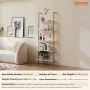 Ladder Shelf, 5-Tier Bookshelf 24x11.8in, Open Wall-Mounted Ladder Shelf with Metal Frame,Storage Rack Sundries Holder for Kitch