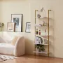 Ladder Shelf, 5-Tier Bookshelf 24x11.8in, Open Wall-Mounted Ladder Shelf with Metal Frame,Storage Rack Sundries Holder for Kitch