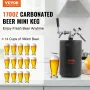 Beer Growler Tap System, 170Oz 5L Mini Keg, 304 Stainless Steel Pressurized Beer Growler, Keg Growler with Pressure Display, CO2
