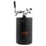 Beer Growler Tap System, 170Oz 5L Mini Keg, 304 Stainless Steel Pressurized Beer Growler, Keg Growler with Pressure Display, CO2