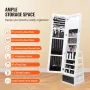 Mirror smykker kabinet 360â ° drejelig stående spejl med