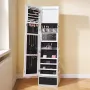 Mirror smykker kabinet 360â ° drejelig stående spejl med