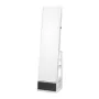 Mirror Jewelry Cabinet, 360° Swivel Standing Mirror with Storage, Lockable Jewelry Mirror Organizer with Full Length Mirror, Vel