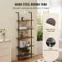 Ladder Shelf, 5-Tier Bookshelf 24x11.8in, Open Wall-Mounted Ladder Shelf with Metal Frame,Storage Rack Sundries Holder for Kitch
