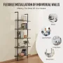Ladder Shelf, 5-Tier Bookshelf 24x11.8in, Open Wall-Mounted Ladder Shelf with Metal Frame,Storage Rack Sundries Holder for Kitch