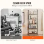 Industrial Square Pipe Shelf 5 Tier 24x11.8in vægmontering til