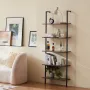 Ladder Shelf, 5-Tier Bookshelf 24x11.8in, Open Wall-Mounted Ladder Shelf with Metal Frame,Storage Rack Sundries Holder for Kitch