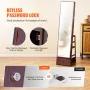 Mirror Jewelry Cabinet, 360° Swivel Standing Mirror with Storage, Lockable Jewelry Mirror Organizer with Full Length Mirror, Vel