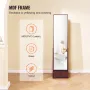 Mirror Jewelry Cabinet, 360° Swivel Standing Mirror with Storage, Lockable Jewelry Mirror Organizer with Full Length Mirror, Vel