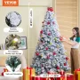 Juletræ 7,5 fod præoplyst flocket juletræ med 550 LED-lys 1346