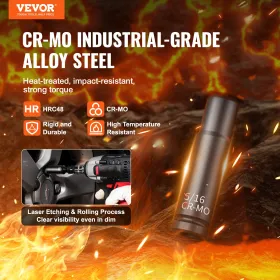 Impact Sockets Set 55pcs 6-Point 1/4" Drive Bit Ratchet Tool Kit Case