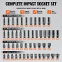 Impact Sockets Set 55pcs 6-punkts 1/4 "Drive Bit Ratchet Tool