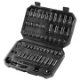 1/4" Drive Impact Socket Set, 55 Piece Deep & Shallow Socket Set SAE 5/32"-9/16" and Metric 4-15mm, 6 Point CR-V Alloy Steel for