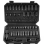1/4" Drive Impact Socket Set, 55 Piece Deep & Shallow Socket Set SAE 5/32"-9/16" and Metric 4-15mm, 6 Point CR-V Alloy Steel for