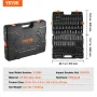 Impact Socket Set 130 Piece 3/8" & 1/2" - SAE & Metric Drive Socket Set - 6 Point Cr-Mo Alloy Steel for Auto Repair - Easy-to-Re
