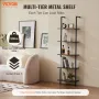 Ladder Shelf, 5-Tier Bookshelf 17.3x11.8in, Open Wall-Mounted Ladder Shelf with Metal Frame,Storage Rack Sundries Holder for Kit