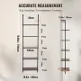Ladder Shelf, 5-Tier Bookshelf 17.3x11.8in, Open Wall-Mounted Ladder Shelf with Metal Frame,Storage Rack Sundries Holder for Kit
