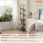 Ladder Shelf, 5-Tier Bookshelf 17.3x11.8in, Open Wall-Mounted Ladder Shelf with Metal Frame,Storage Rack Sundries Holder for Kit
