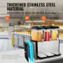 Commercial Beverage Dispenser, 3 Tanks 12 L Per Tank Juice Dispenser, 370W Stainless Steel Ice Tea Drink Machine with 45°F-54°F 