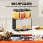 Commercial Beverage Dispenser, 3 Tanks 12 L Per Tank Juice Dispenser, 370W Stainless Steel Ice Tea Drink Machine with 45°F-54°F 