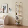 Ladder Shelf, 5-Tier Bookshelf 15.6x11.8in, Open Wall-Mounted Ladder Shelf with Metal Frame,Storage Rack Sundries Holder for Kit