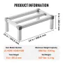 Aluminum Dunnage Rack, 24” x 14” Commercial Food Floor Rack, 8” Off the Floor, 1000 lbs Capacity Adjustable Aluminum Storage Rac
