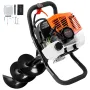 Benzindrevet pæleboremaskine 63CC 2400W med 8" bor og 1