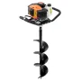 Benzindrevet pæleboremaskine 63CC 2400W med 8" bor og 1