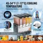 Commercial Beverage Dispenser, 4 Tanks 10 L Per Tank Juice Dispenser, 430W Stainless Steel Ice Tea Drink Machine with 45°F-54°F 
