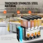 Commercial Beverage Dispenser, 4 Tanks 10 L Per Tank Juice Dispenser, 430W Stainless Steel Ice Tea Drink Machine with 45°F-54°F 