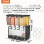 Commercial Beverage Dispenser, 4 Tanks 10 L Per Tank Juice Dispenser, 430W Stainless Steel Ice Tea Drink Machine with 45°F-54°F 