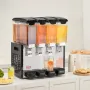 Commercial Beverage Dispenser, 4 Tanks 10 L Per Tank Juice Dispenser, 430W Stainless Steel Ice Tea Drink Machine with 45°F-54°F 