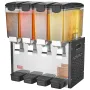 Commercial Beverage Dispenser, 4 Tanks 10 L Per Tank Juice Dispenser, 430W Stainless Steel Ice Tea Drink Machine with 45°F-54°F 