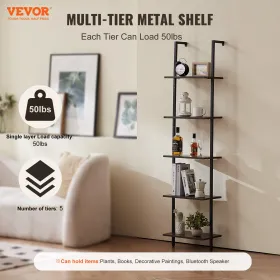Industrial Square Pipe Shelf 5 Tier 15.6x11.8in vægmontering