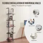Ladder Shelf, 5-Tier Bookshelf 15.6x11.8in, Open Wall-Mounted Ladder Shelf with Metal Frame,Storage Rack Sundries Holder for Kit