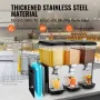 Commercial Beverage Dispenser, 3 Tanks 18 L Per Tank Juice Dispenser, 512W Stainless Steel Ice Tea Drink Machine with 45°F-54°F 