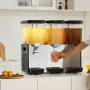 Commercial Beverage Dispenser, 3 Tanks 18 L Per Tank Juice Dispenser, 512W Stainless Steel Ice Tea Drink Machine with 45°F-54°F 