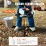 Post Hole Digger Gas Powered, 43CC 1250W Earth Auger, Gas Auger with 8” Auger Drill Action Design Bits, Post Fence Hole Digger f