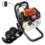 Post Hole Digger Gas Powered, 43CC 1250W Earth Auger, Gas Auger with 8” Auger Drill Action Design Bits, Post Fence Hole Digger f