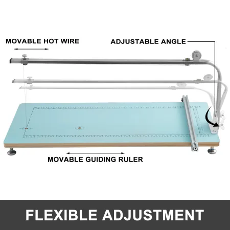 Foam Cutting Machine Hot Wire Foam Cutter Scaled Workbench Styrofoam Cutter Adjustable Angle for Foam Sponge KT Board Foam Carvi