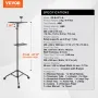 Projektor står med Wheels Laptop Stand stativhøjde fra 31,3 til